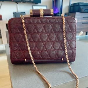 Olivia Harris Burgundy Leather Clutch